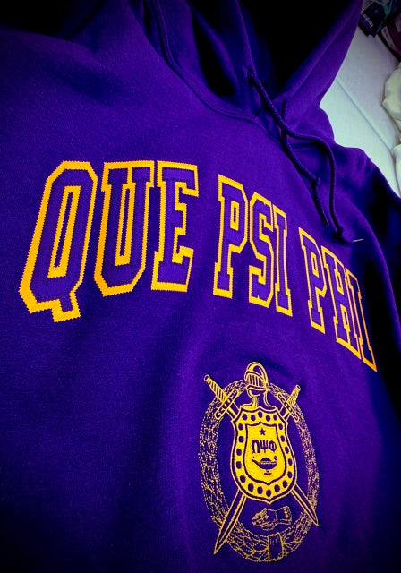 Que Psi Phi 68 Shield Hooded Sweatshirt