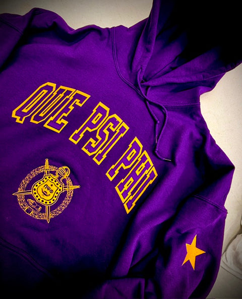 Que Psi Phi 68 Shield Hooded Sweatshirt
